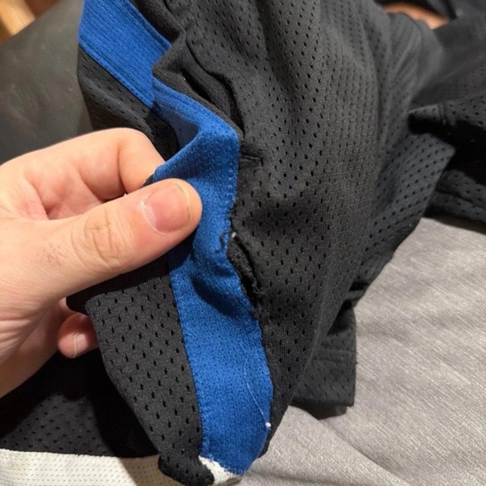 Nike Men’s Black Athletic Shorts with Blue & White Accents - Picture 3 of 5